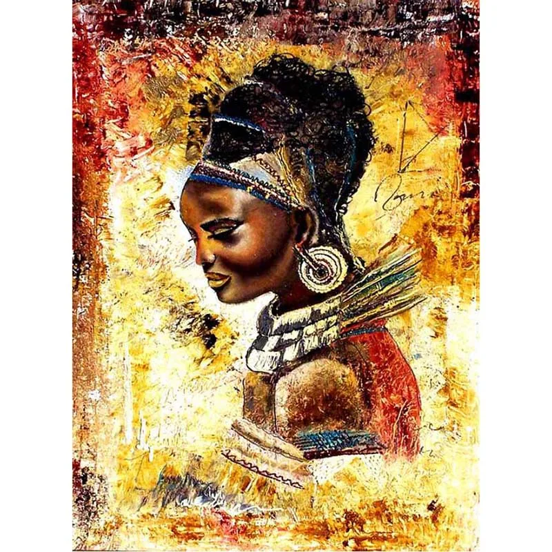 Алмазная мозаика девушка узор 5D сделай сам алмазная живопись Африканская