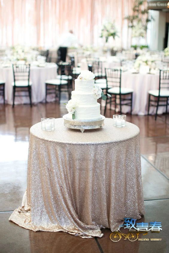 Блестящие золотистые блестки скатерть для торта/Коктейльная Свадебная