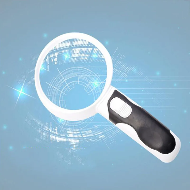 Ручная Оптическая лупа диаметром 20X 90 мм двойной объектив со светодиодной