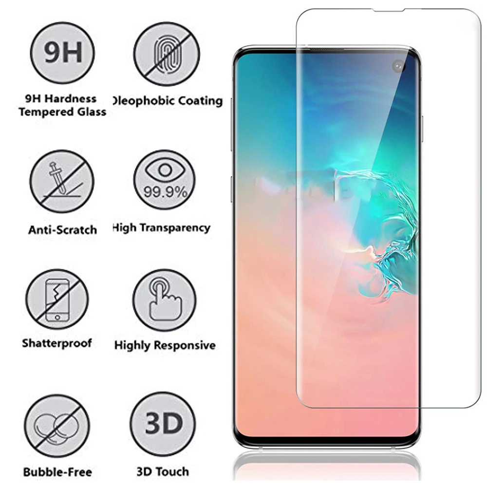 Защитное стекло s10 lite s 10 легкое для samsung galaxy освещенное s10plus e s9 9 plus tremp glas 3d |