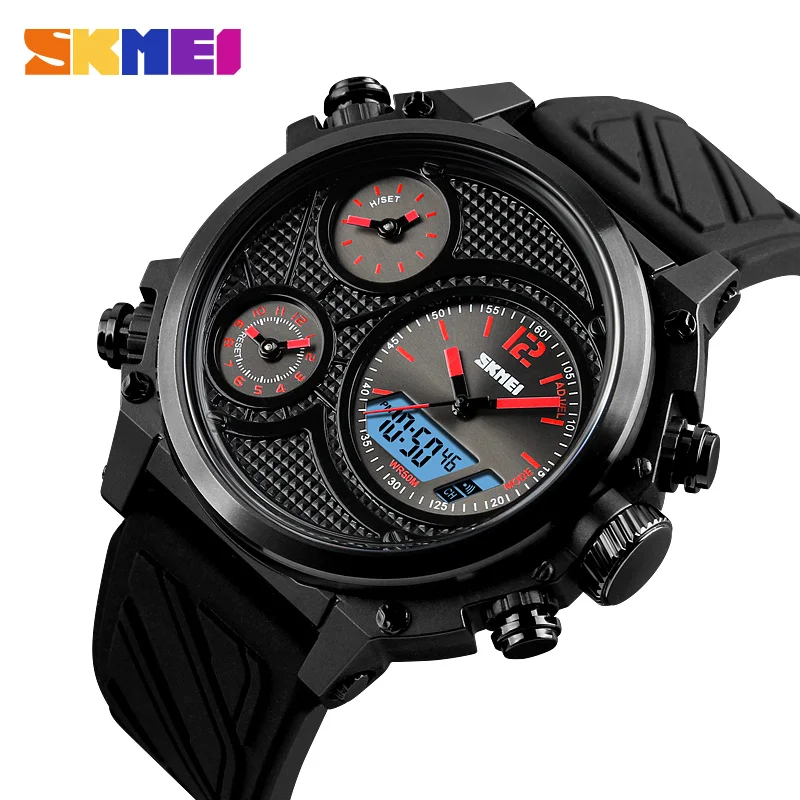 SKMEI Роскошные повседневные мужские часы с модным будильником Chrono кварцевые