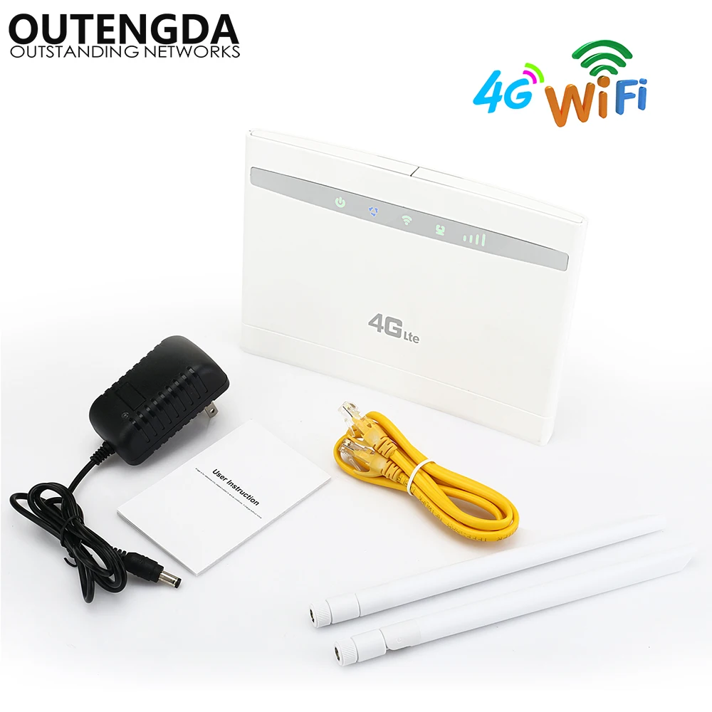 4G WiFi роутер 300 Мбит/с беспроводной Wi-Fi Мобильный CAT4 LTE/3g/4G CPE роутер до 32 пользователей WiFi с sim-слотом мульти LAN& Dual ANTs