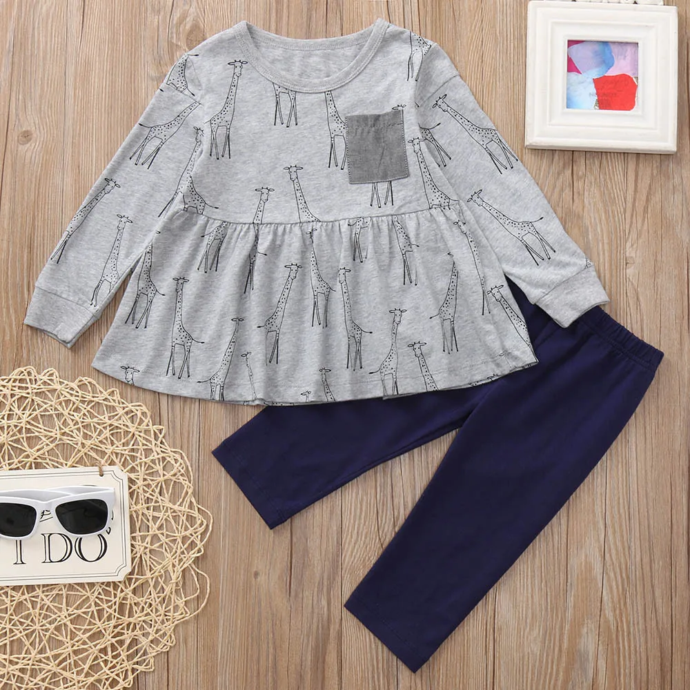 Бесплатная доставка Модный комплект из 2 предметов для девочек платье с длинными