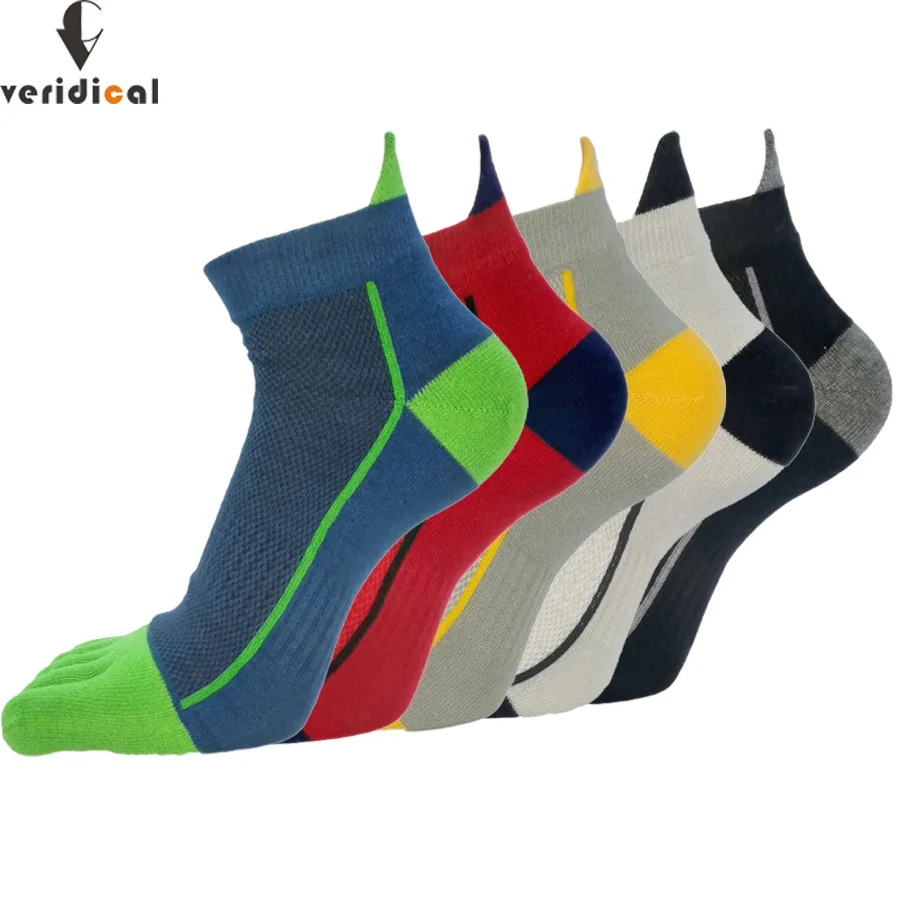 

Veridical 5 Pairs/Lot Cotton Toe Socks Men Boy To Protect Ankle Socks Five Finger Socks Compression Mesh Crew Boat Socks Fashion