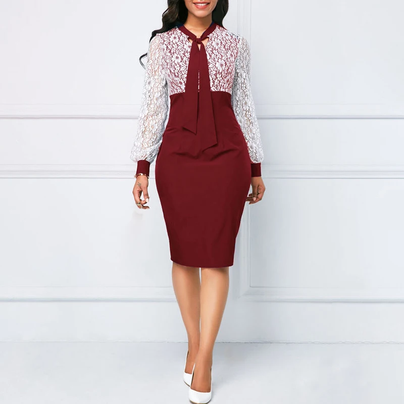 Летнее платье для женщин элегантное деловое Commute Perspective облегающее офисное