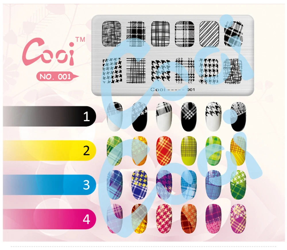 Pinpai Nail Stamping Plates Flower Geometric Heart Nature Series Nail Template Stamp Image DIY Nail Designs Manicure Stamp Plate