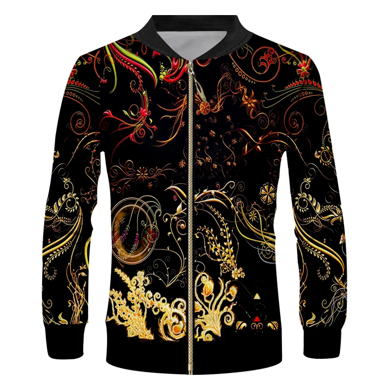 Мужская куртка с цветами и листьями UJWI повседневная большого размера 5XL 3d-принтом
