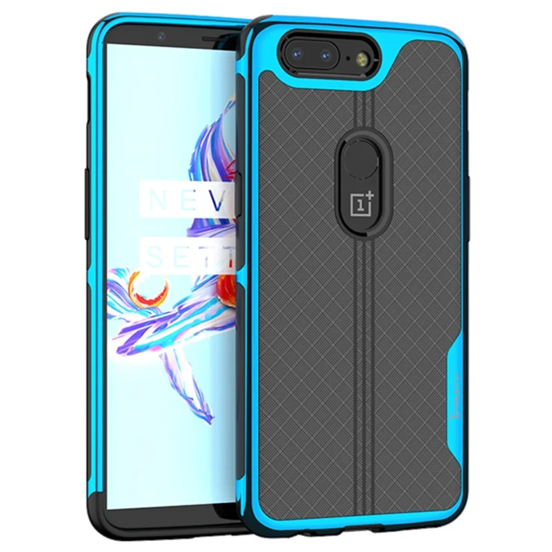 Для OnePlus 5 T чехол бренда iPaky Armor гальванический Бампер ТПУ Гибридный прозрачный Coque противоударный чехол для OnePlus 5 T - Цвет: OnePlus 5T Blue