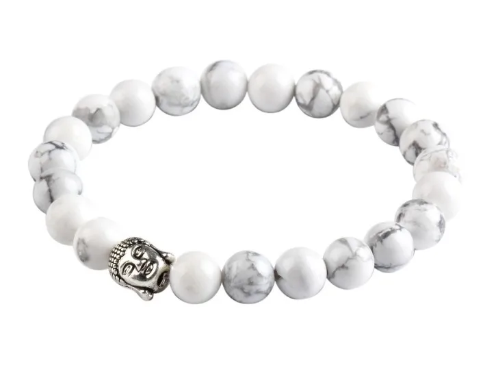 

Natural Stone Charm Bracelets For Women and Men Bracciali lava pulseiras Bracelets Bangles Alloy Buddha beads wholesale