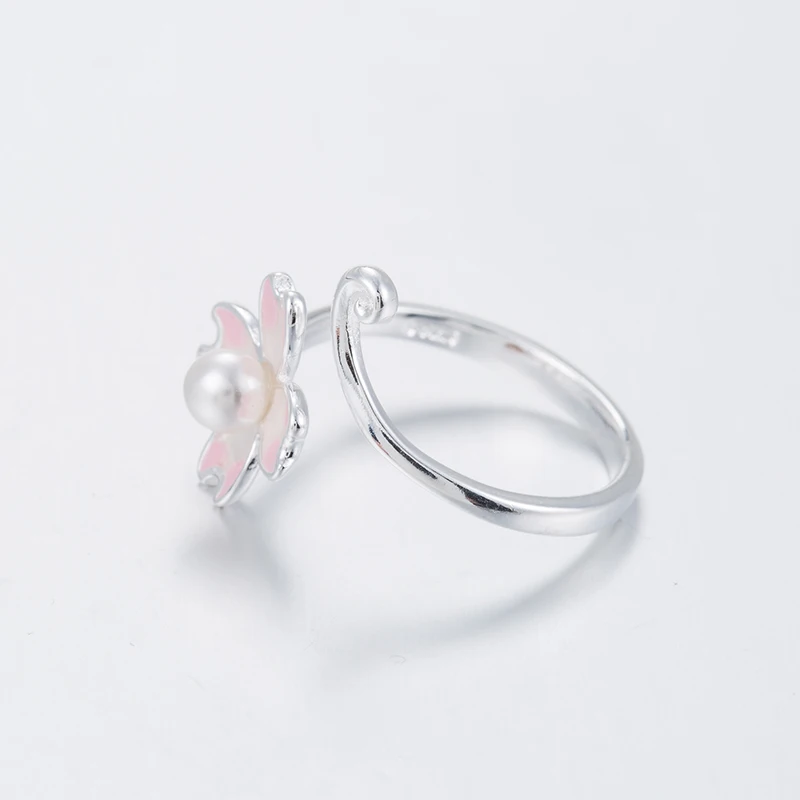 Jisensp модное свадебное жемчужное кольцо крошечное регулируемое с цветком и