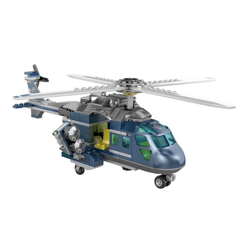 Новая горячая распродажа 443 шт креативный динозавр парк вертолет трек Раптор