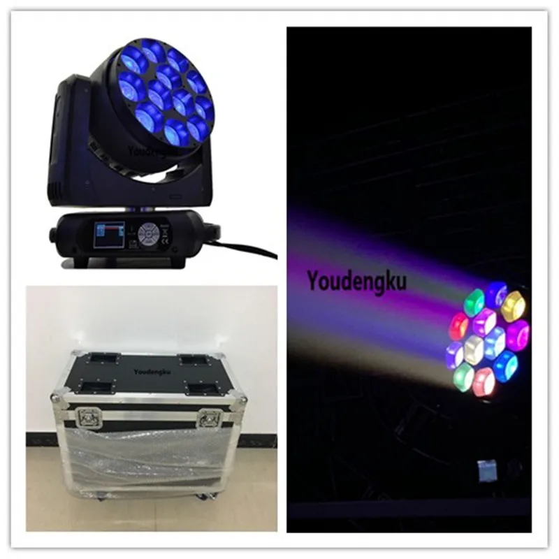 6 pcs with flightcase innovative dj lighting lyre dmx moving head wash 12x40w rgbw 4in1 LED zoom wash beam moving head light