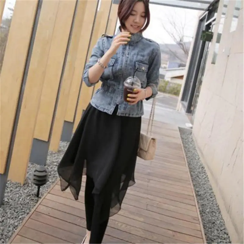 Новинка весна-лето 2020 Женская Корейская Асимметричная шифоновая юбка облегающая