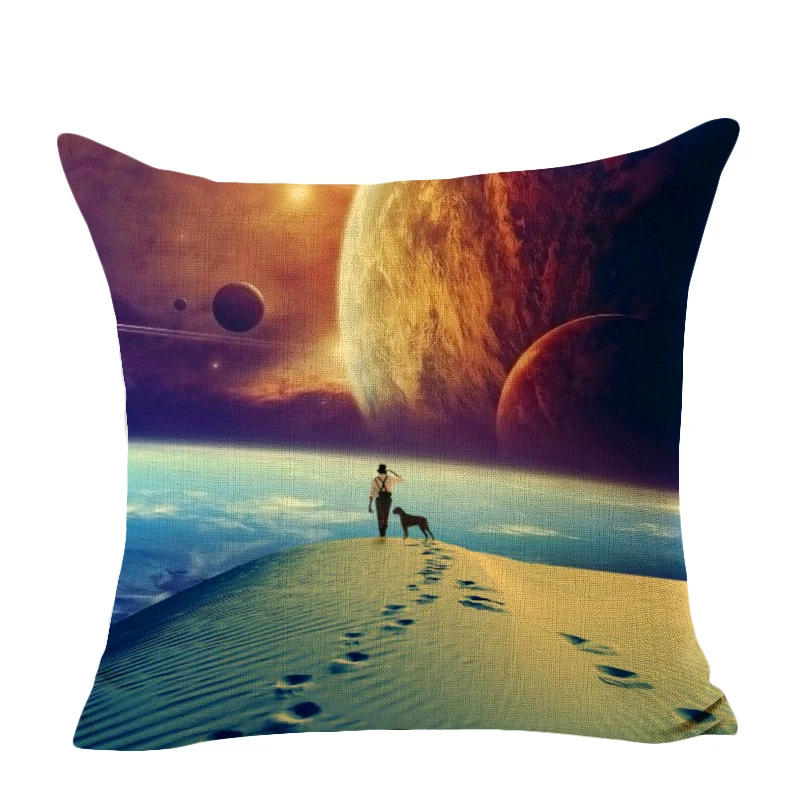3D чехол для подушки с изображением Луны и пейзажа Cojin дома дивана автомобиля