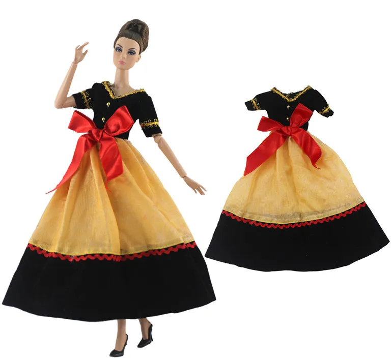 1 National costume Doll Dress / Cheongsam Party Gown Outfit Clothing Wedding Dress For 1/6 BJD Xinyi FR ST Barbie Doll, New - Color: 1
