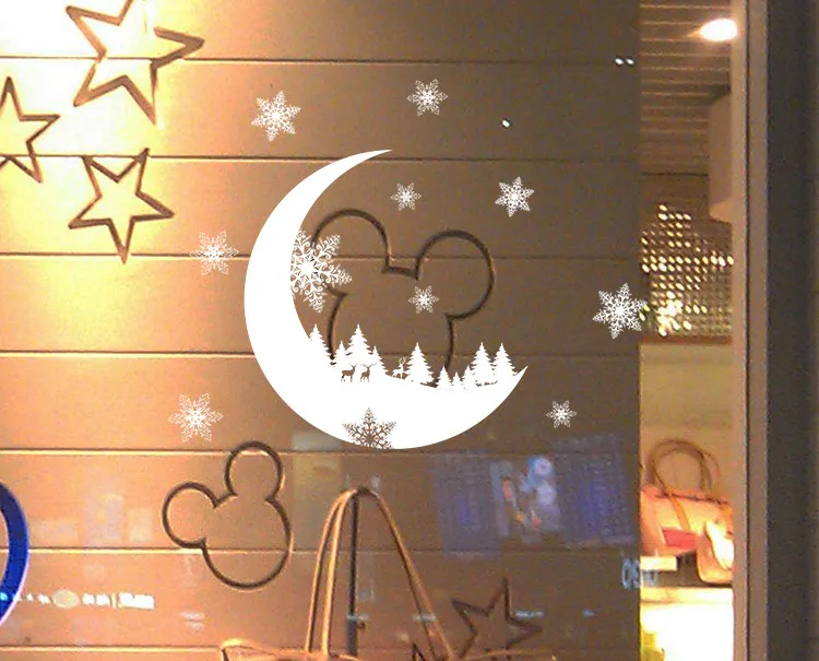 Декор для окна новинка 2019 Рождественское украшение из ПВХ с узором снега и звезд