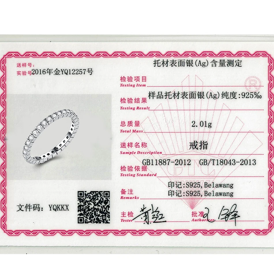 

BELAWANG Classic 925 Sterling Silver Circle Clear CZ Geometric Finger Rings for Women Wedding Jewelry Valentine's Day Gift