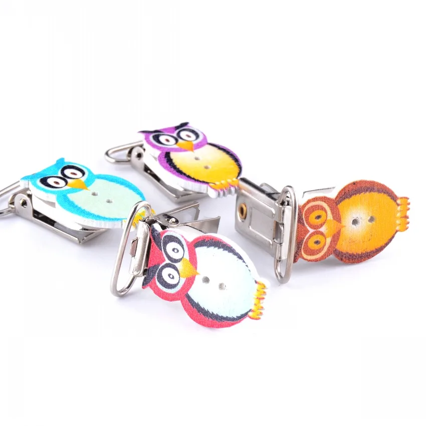 Бесплатная доставка 4 шт. детские соски с зажимами дерево Рисунок совы смешанные