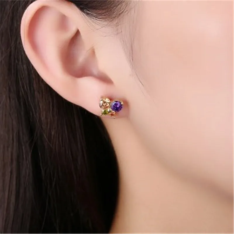 Серьги-гвоздики модные серьги золотистого цвета персональные ювелирные изделия