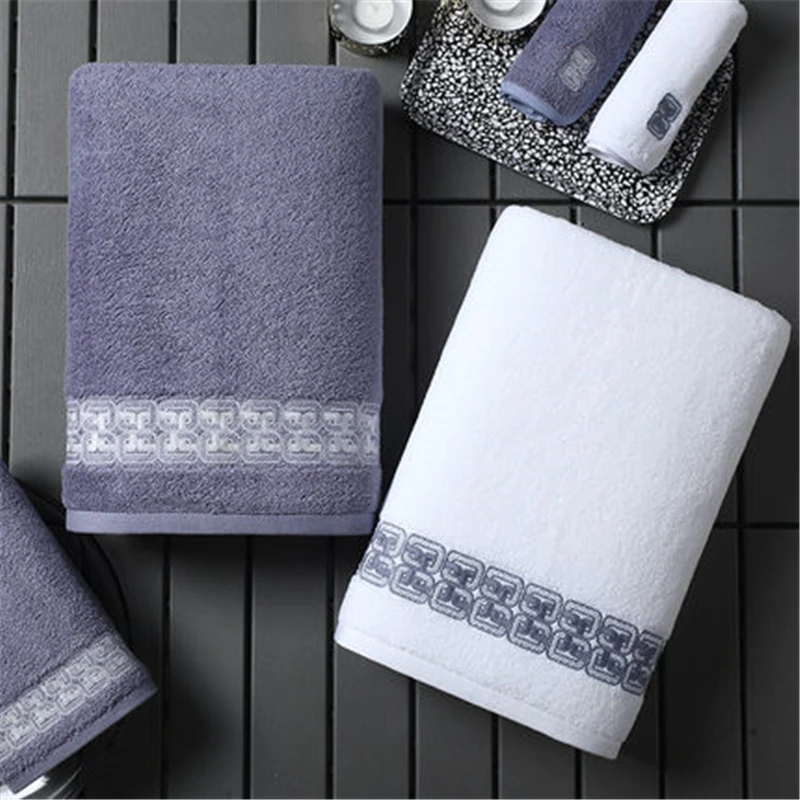 Пятизвездочный отель чистый хлопок вышитые банные полотенца взрослые Семейные