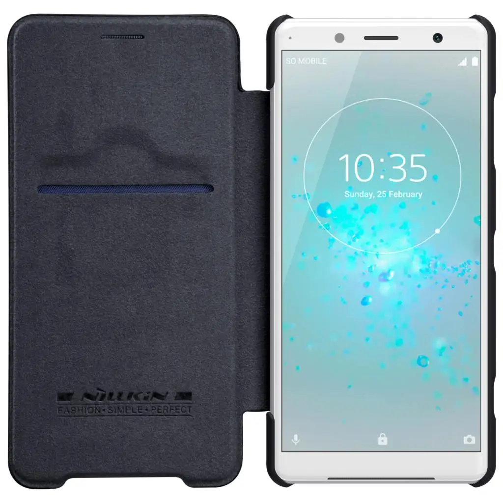 Чехол-книжка для Sony Xperia XZ2 Compact чехол серии Nillkin Qin из искусственной кожи |
