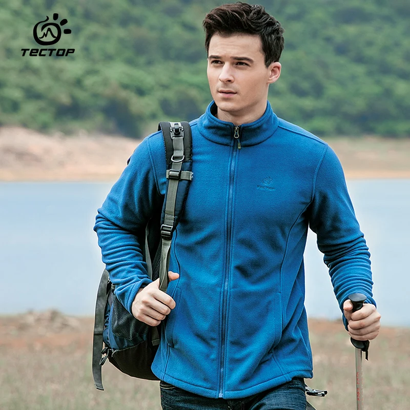 

Tectop Men's And Women's Fleece Jacket Outdoor Warm Softshell Jacket Winter Hiking Camping Fleece Breathable Sports Jacket