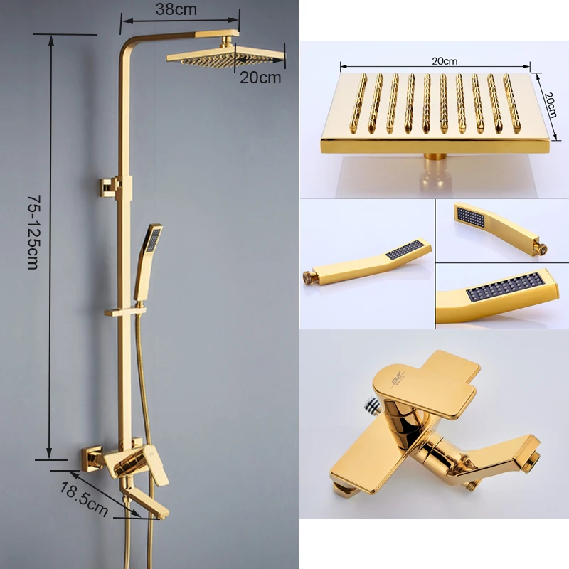 Onyzpily Chrome Golden Shower Faucets Set Brass 5-way All-copper Mixer Tap SPA Massage Jets Bidet Bath | Обустройство дома