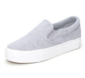 gray espadrilles Г., женская обувь на платформе парусиновая обувь однотонная женская дышащая обувь без шнуровки на плоской подошве для отдыха женская модная повседневная обувь, Fujin - Цвет: gray espadrilles