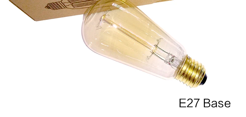 [Vsshome] edison Лампы накаливания 40 Вт Винтаж Ретро лампа AC110V/220 В E27 База Освещение в помещении ST64
