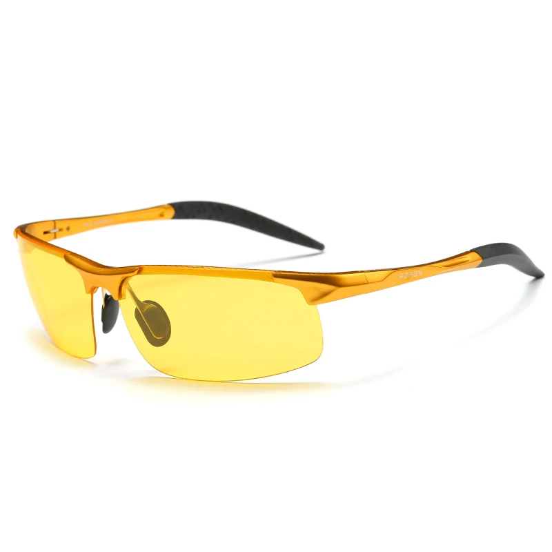 Новые очки для ночного вождения es Half Frame Смола Желтые линзы Oculos мужские очки ночного видения Поляризованные стеклянные антибликовые очки - Цвет линз: GOLDEN-NIGHT PIECE