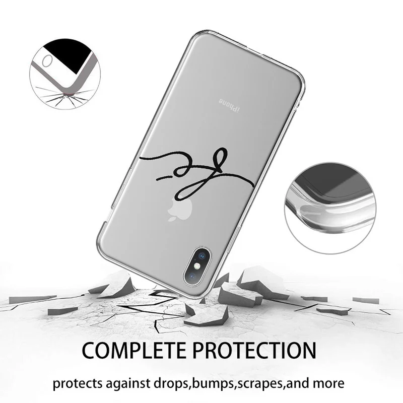 Простой Прозрачный чехол USLION с надписью для iPhone X XS XR Xs Max мягкий из ТПУ пар 6 6s 7 8 Plus