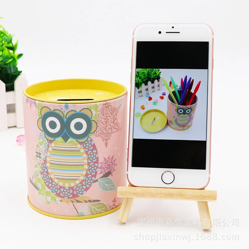 Креативная Подарочная копилка с принтом животных для денег жестяная монета