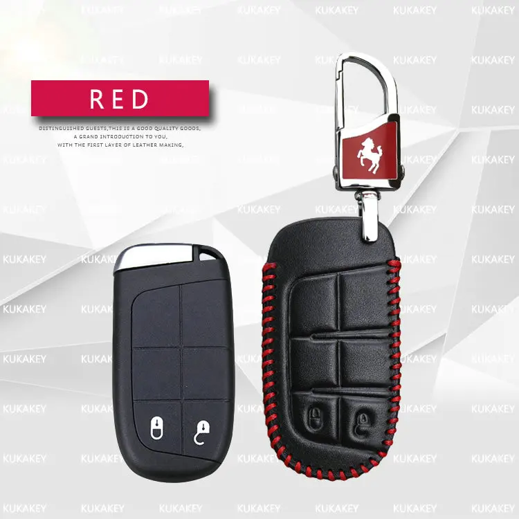 redline 2 button Для Dodge Ram 1500 зарядное устройство для путешествий Dart Challenger Durango для Fiat для Jeep кожаный чехол для ключа автомобиля чехол Брелок - Название цвета: redline 2 button