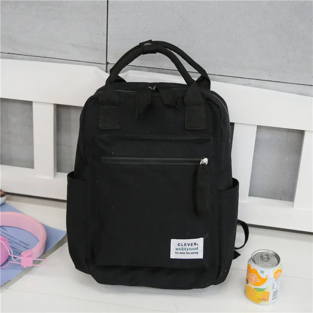 black Рюкзак женский модный водонепроницаемый ткань Mochila путешествия рюкзак школьный студенческий мешок ноутбук Книга сумка для хранения - Цвет: black