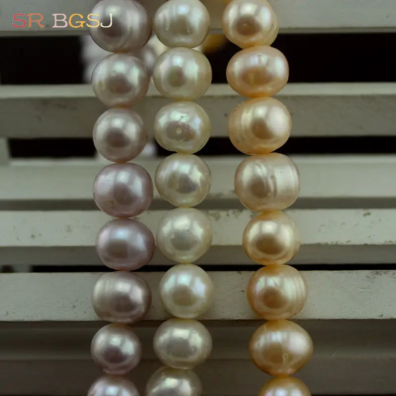 Бесплатная доставка 10 мм почти круглый узел из пресноводного жемчуга элегантное