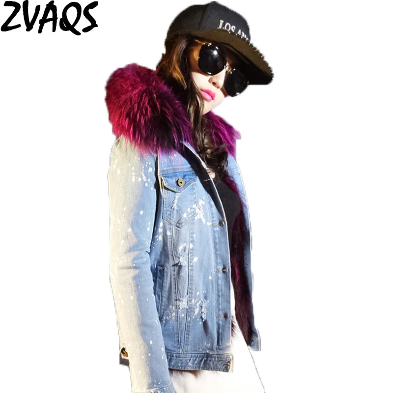 Новинка 2020 женские зимние джинсовые куртки ZVAQS с дырками реальная женская теплая