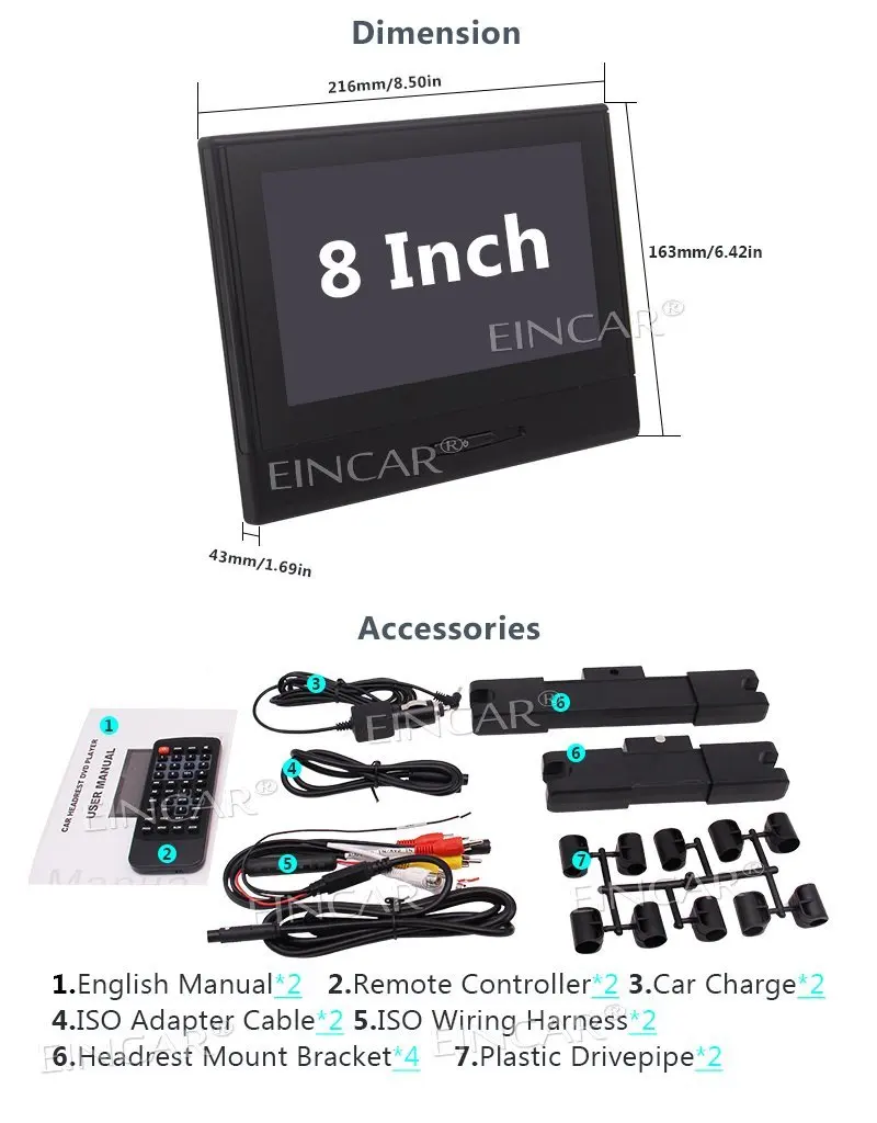 Автомобильный подголовник монитор dvd плеер USB/SD/FM/игровой TFT ЖК экран Встроенный