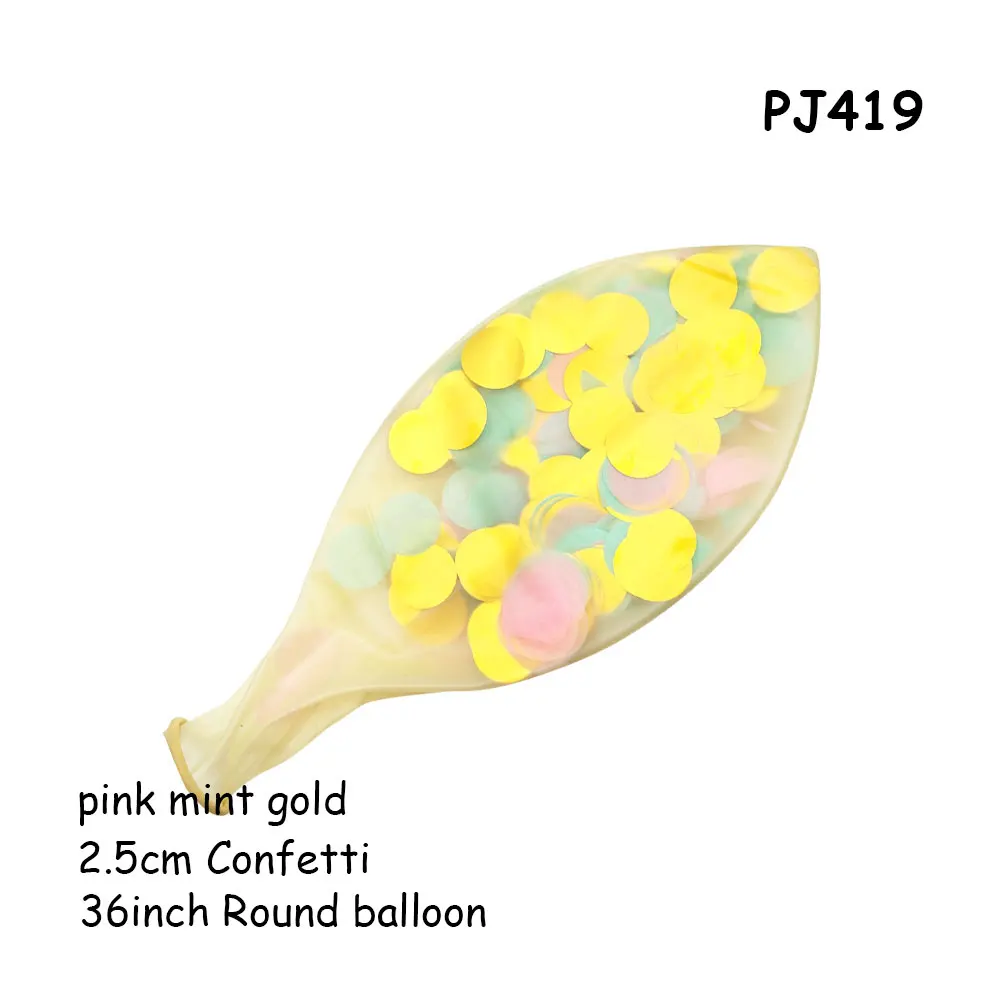 PJ419 balloons Воздушные шары воздушные шары с конфетти цвета розовое золото babyshower девушка латексный шар свадебное украшение с днем рождения вечерние баллон гелия - Цвет: PJ419 balloons