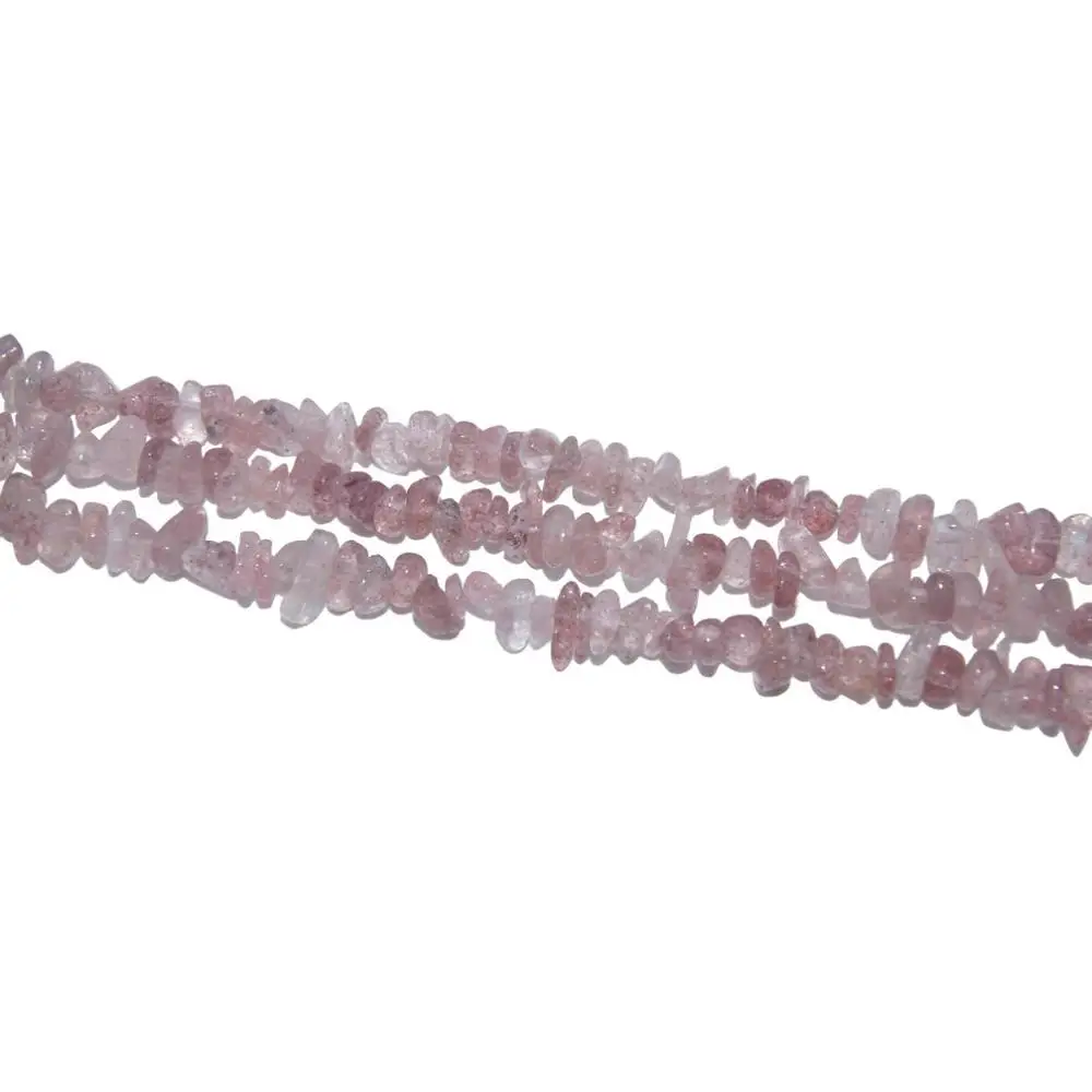 Strawberry Quartz 3-5 мм Натуральный Камень Неправильной Формы чипа свободной формы бисера тигровый глаз аметисты Агаты лазурит для самостоятельного изготовления ювелирных изделий ожерелье - Цвет: Strawberry Quartz
