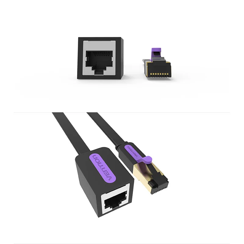 Ethernet кабель Vention RJ45 удлинитель с разъемом Папа мама сетевой Удлинительный Lan 1 м 5 2