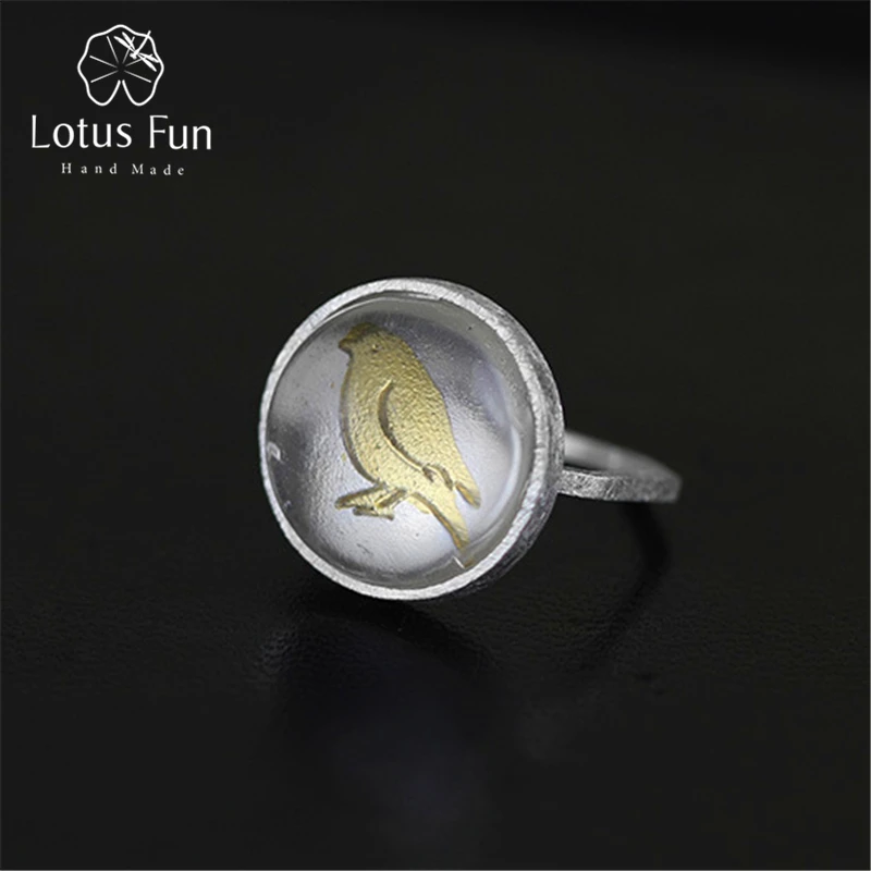Lotus Fun реальные 925 Серебро Природный кристалл ручной Творческий дизайнер