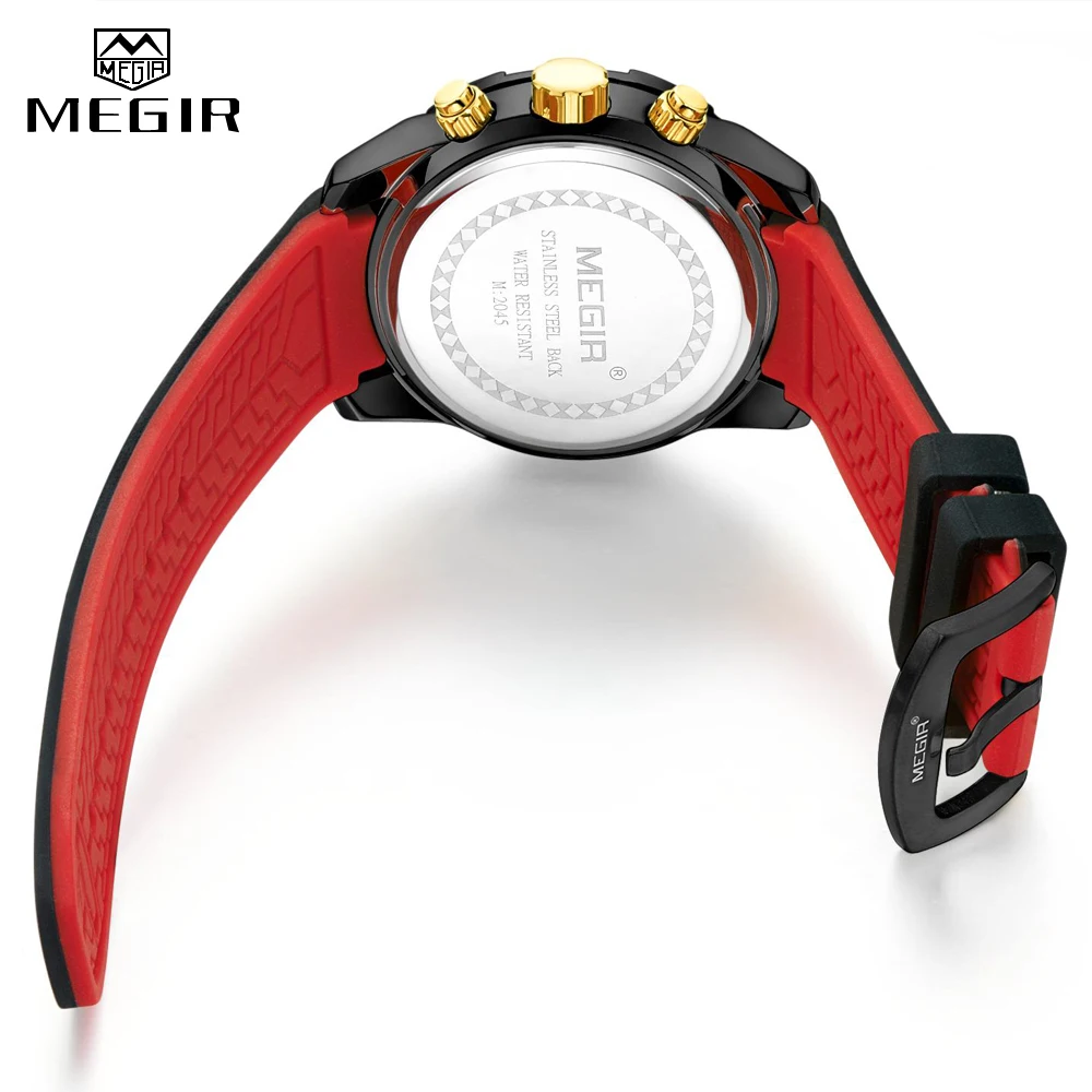 Лидирующий бренд MEGIR мужские модные бизнес часы кварцевые Дата Часы роскошные