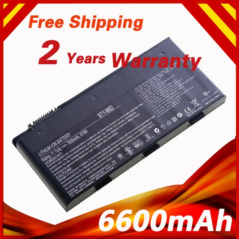 Аккумулятор для ноутбука 9 ячеек MSI E6603 GT60 GT660 GT663 GT670 GT680 GT680DX GT683 GT685 GT70 GT760 GT780 GT783 GX660
