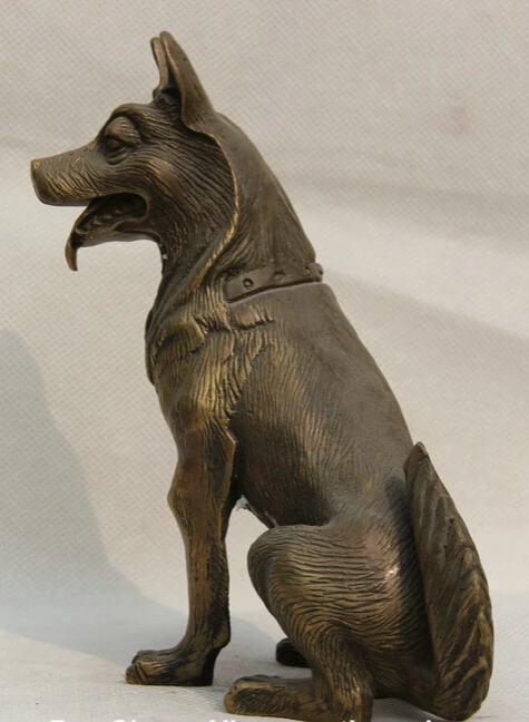 WBY 6&quot Chinese Folk Copper Zodiac Year Dog Door doggie puppy Animal Statue Sculpture S0706 | Дом и сад