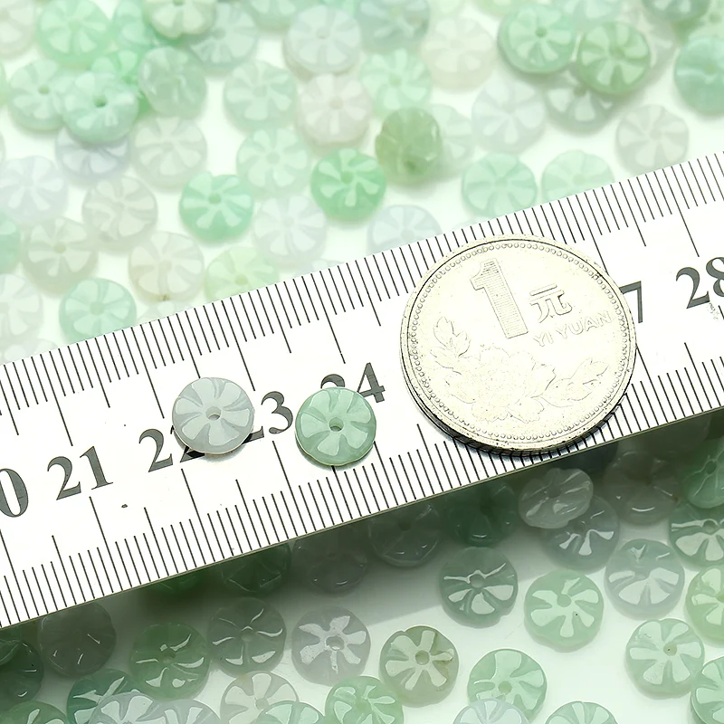 Wholesale 50 pcs hand jade DIY parts of Burma jade jewelry jade flower hand woven materials - Accessories