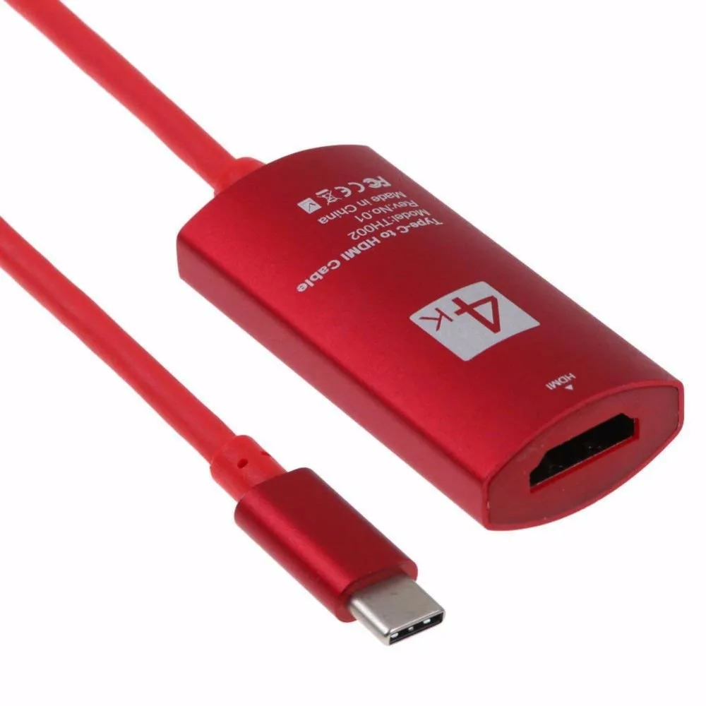 Красный Usb type C к HDMI адаптер USB 3,1 к HDMI адаптер конвертер «Папа-мама» для MacBook2016/huawei Matebook/Smasung S8 - Цвет: Красный