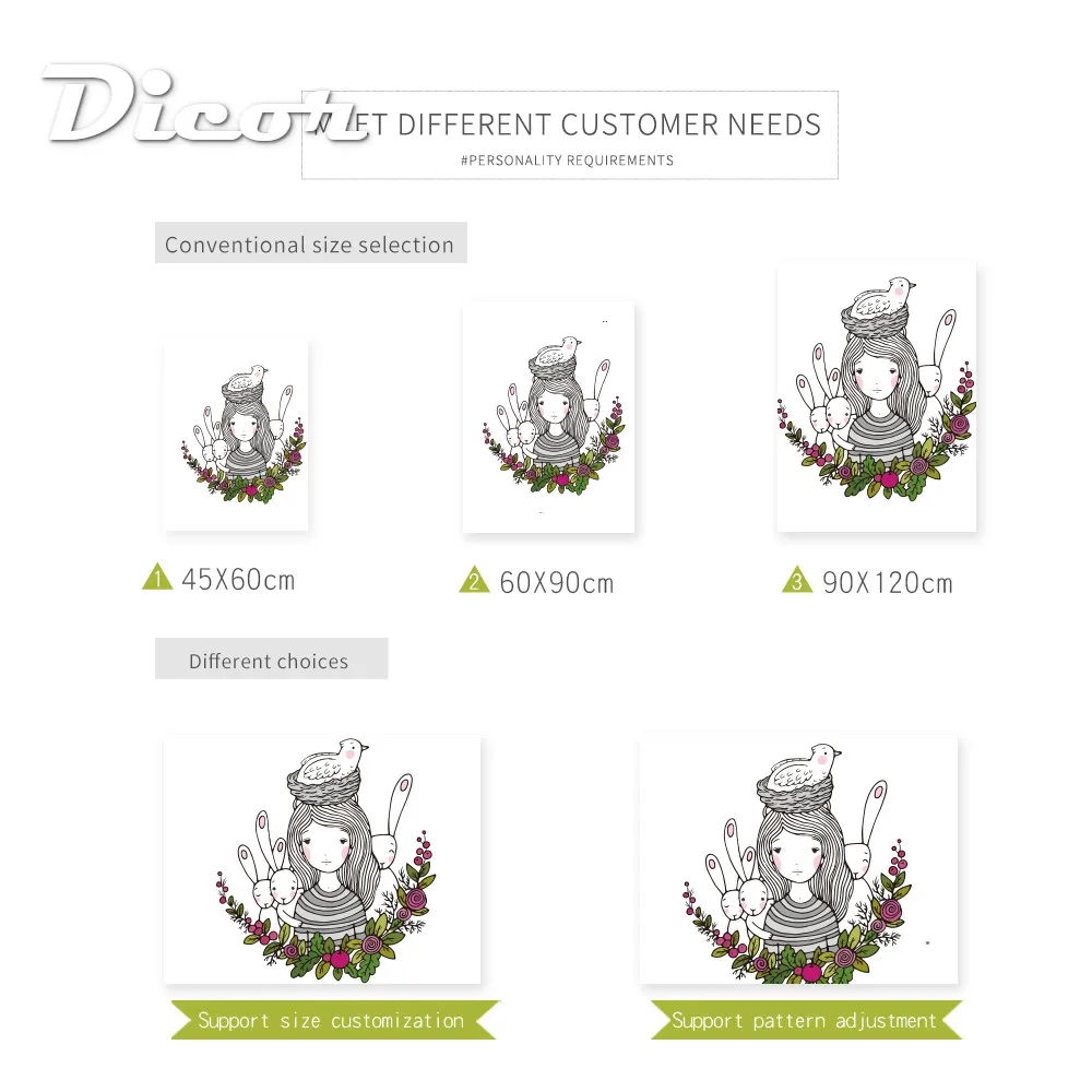 Художественная иллюстрация DICOR мультяшная наклейка на окна цветы феи с милыми