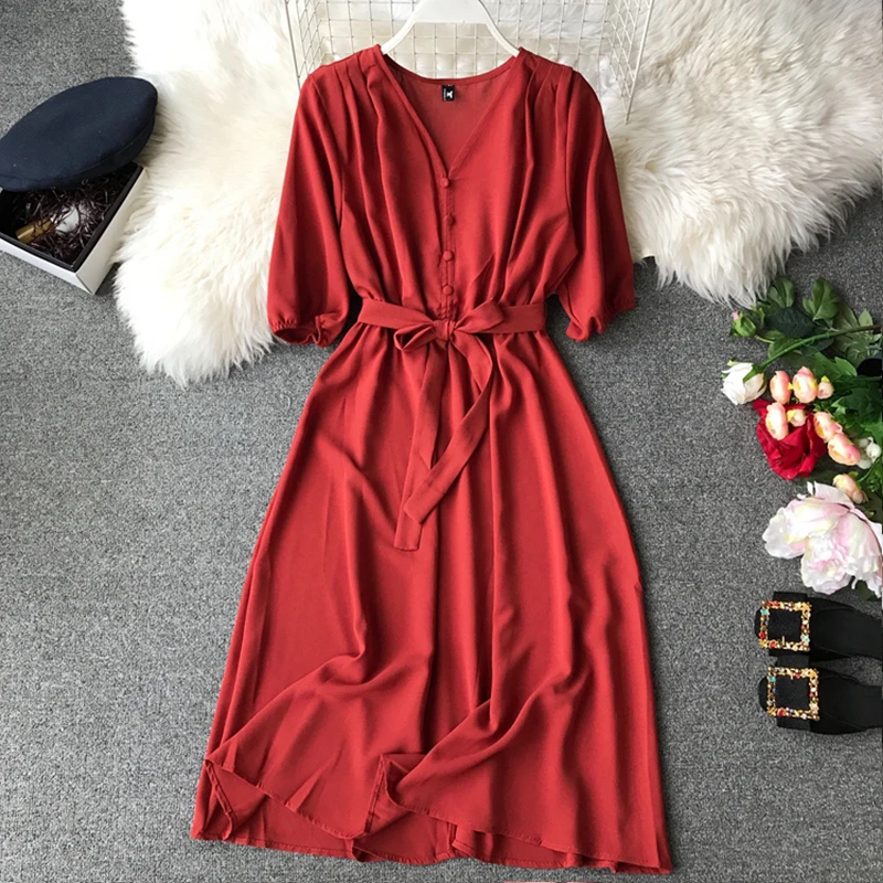 Женское платье ftaylor длинное вечернее с высокой талией и поясом на лето|Женские