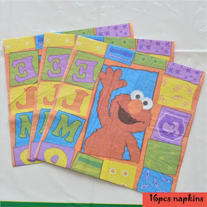 Топпер для упаковки тортов Улица Сезам Elmo мультяшный набор одноразовой посуды