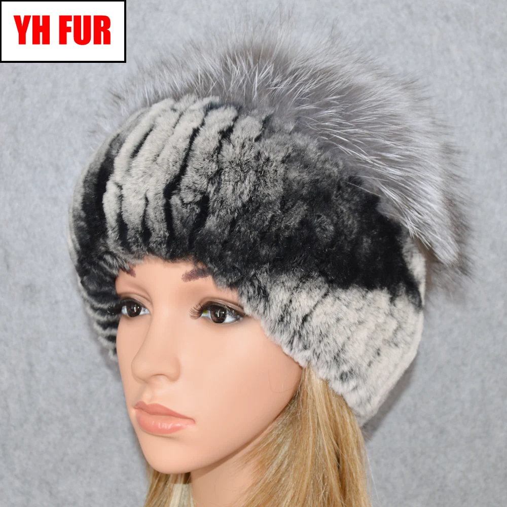 Новинка часы Natural шапка из меха кролика Рекс женские зимние теплые вязаные